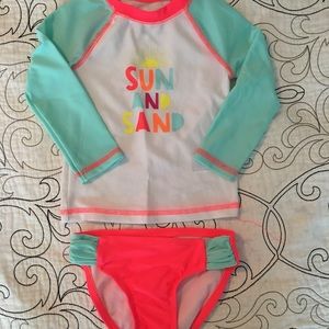 Cat & Jack, 2 pc Rash-guard & Bikini Swimsuit